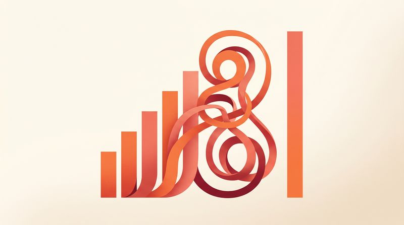 An abstract leaderboard with climbing bars that curl back on themselves