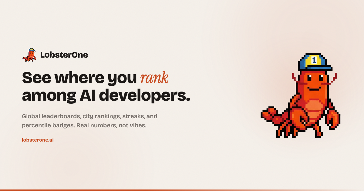 LobsterOne — AI Coding Analytics & Developer Leaderboard